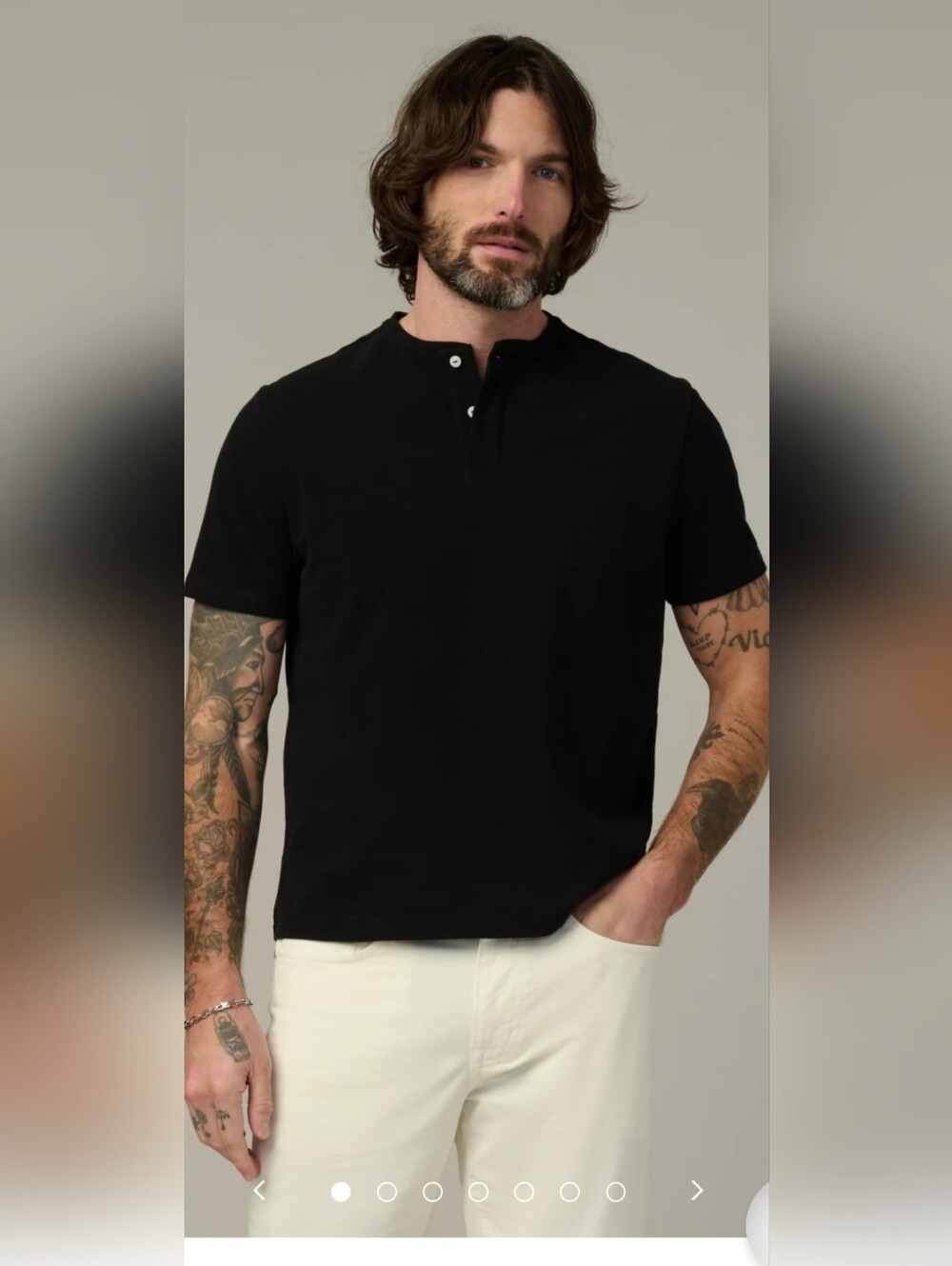 Joe's Jeans SEALED! NWT! The Modern Pique Henley in Black. Sz Lg. R2S!